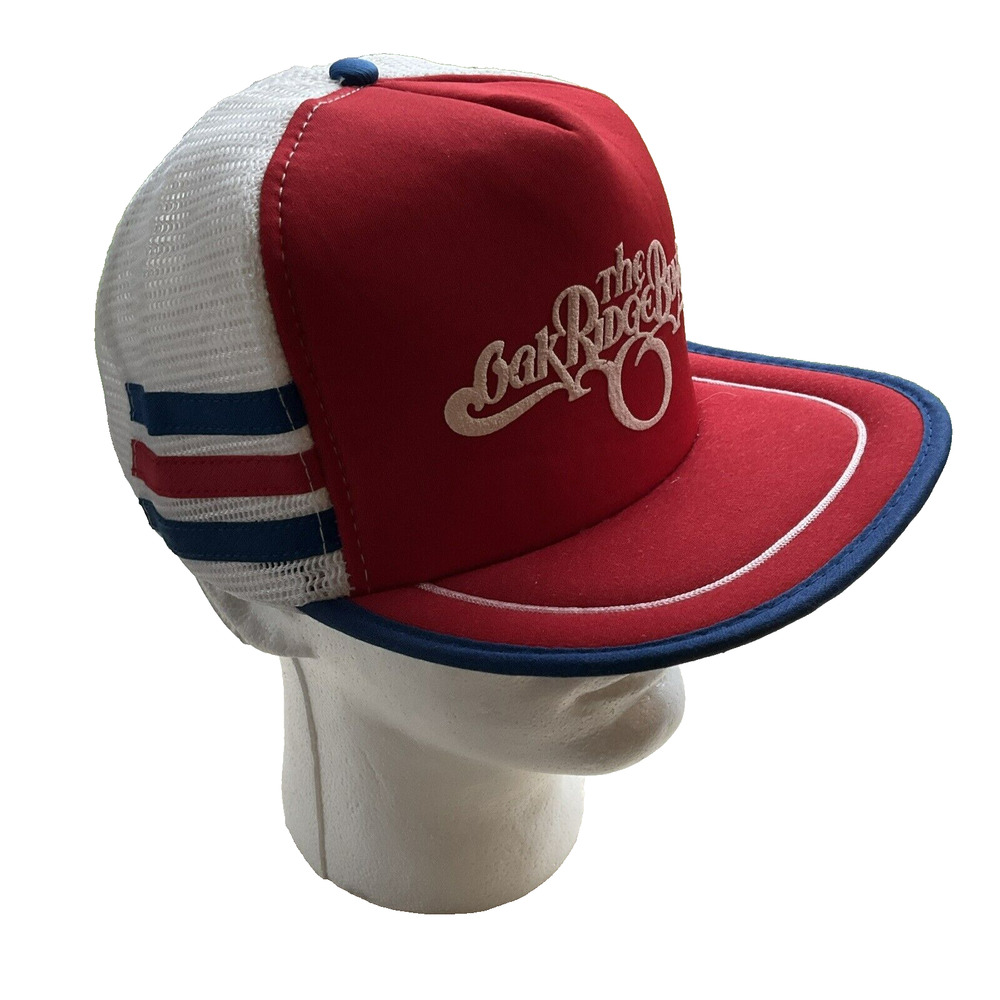 Vintage 80s‎ The Oak Ridge Boys 3 Stripe Snapback Trucker Hat Red White Blue
